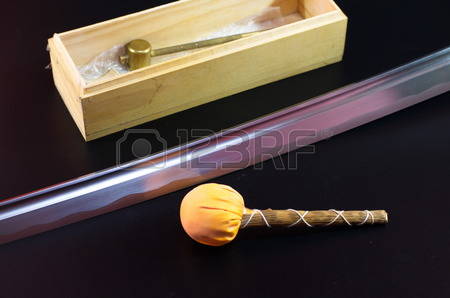 Image Of A Basic Japanese Sword Cleaning Kit.