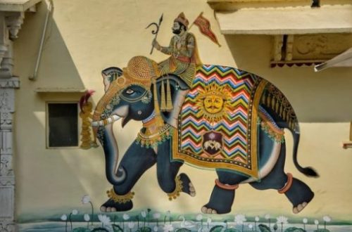 Featured Image Of Art Grafitti Styled Yore War Elephant And Rider.