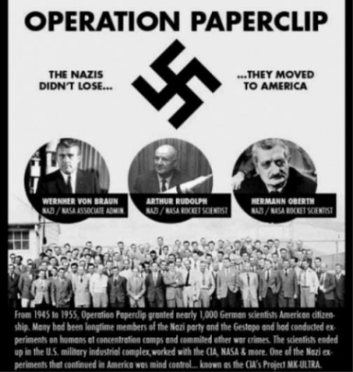 Infographic Of Cia Operation Paperclip In The Early Days Of Nasa.