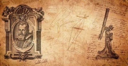 photocredit/thanks:DarkWorkX:pixabay Collage Of Galileo, Old Drawings And A Telescope.