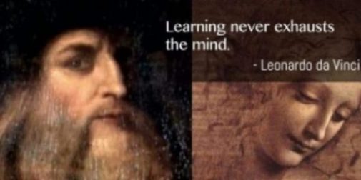 A Quote And Sketch Of Leonard Da Vinci.