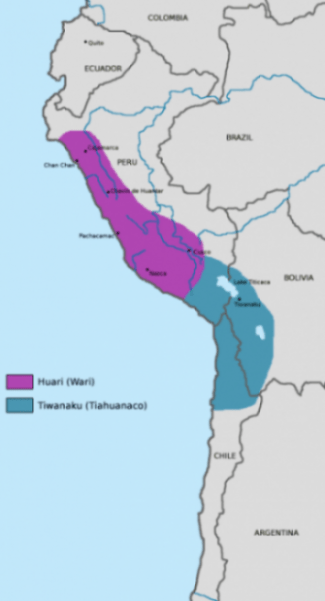 Image Of General Map Of South America Highlighting Bolivia's Tiahuanaco Regions.