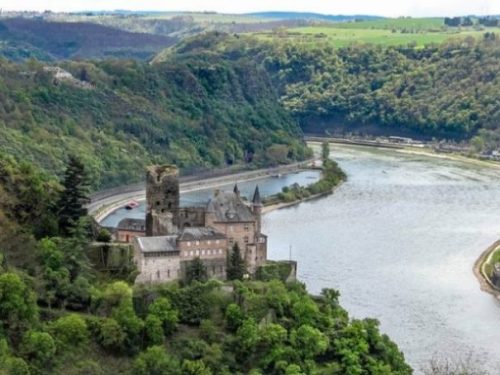 Image Looking Down Upon The Rhine Valley And River Near Lorelay.