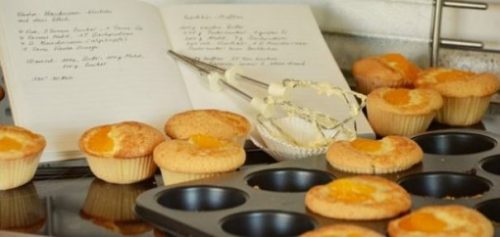 Image Displaying Muffin Recipe And Ingredients.