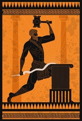 Image Of Vulcan Type Forge Hammer Wielding Greek Yore God.